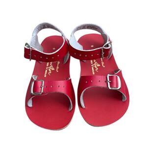 Sun-San Surfer Red Leather Sandals Hoy Shoe Co Kids Toddler Size 9 Two Strap